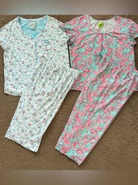 White Orchid Paisley & Encore Floral Two-Pieces Pajama Sleepwear size L